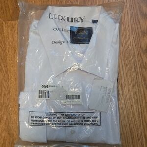 J.Ver Size 3XL Mens White Long Sleeve Button Down Dress Shirt